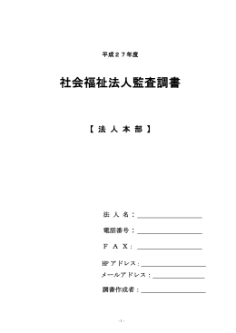 社会福祉法人監査調書