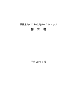 景観まちづくり市民ワークショップ(平成21年度)