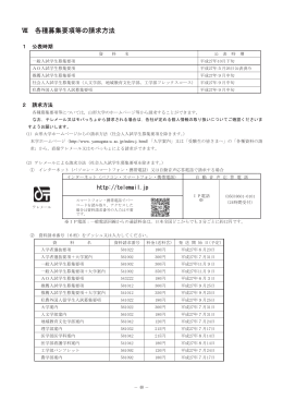 Ⅶ 各種募集要項等の請求方法