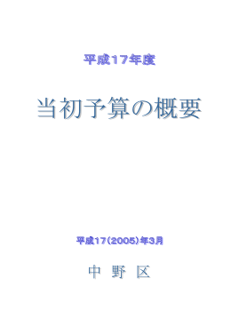 平成17年度 当初予算の概要