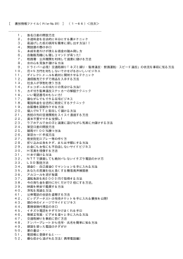 【 裏技情報ファイル（File-No.01） 】 （1∼66）＜目次