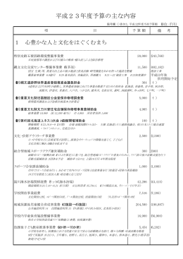 平成23年度予算の主な内容