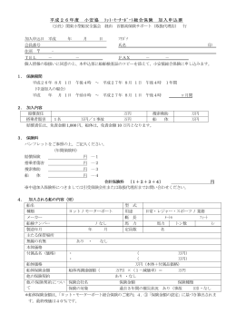 平成26年度 小安協 ヨット・モーターボート総合保険 加入申込票