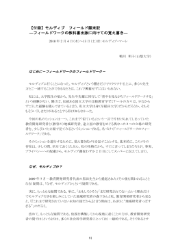 【付録】モルディブ フィールド顛末記