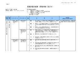 事業評価の結果（評価対象Ⅰ及びⅡ）