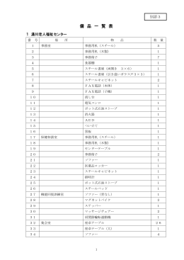 備 品 一 覧 表