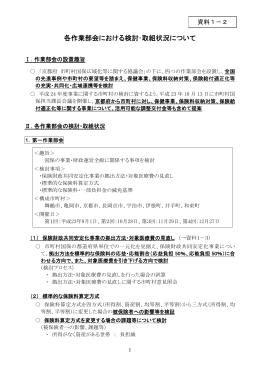 資料1-2 各作業部会における検討・取組状況について（PDF：501KB）