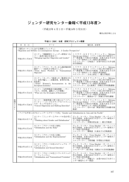 ジェンダー研究センター彙報＜平成13年度＞