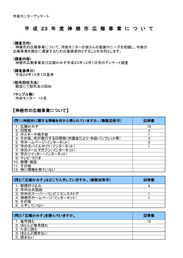 市政モニター活動報告