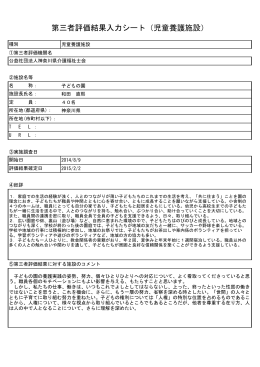 第三者評価結果入力シート（児童養護施設）