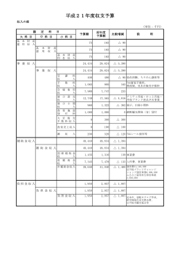 平成21年度収支予算