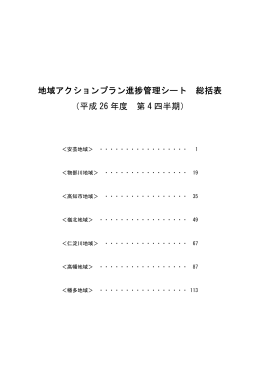 地域アクションプラン進捗管理シート総括表：H26 第4