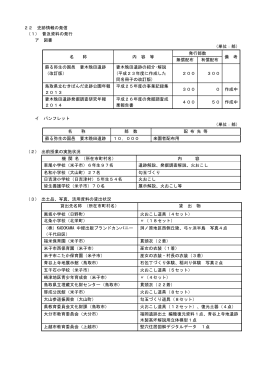 22 史跡情報の発信 （1） 普及資料の発行 ア 図書 （単位：部） 名 称 内 容