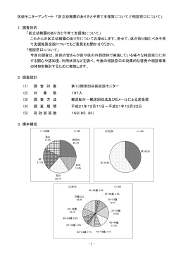 区政モニターアンケート 「区立幼稚園のあり方と子育て