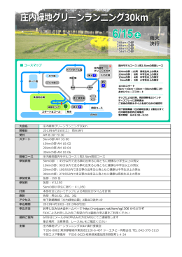 大会名 庄内緑地グリーンランニング30km 開催日 2013年6月15日(土