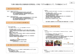 「モデル的重点エリア」での取組みについて