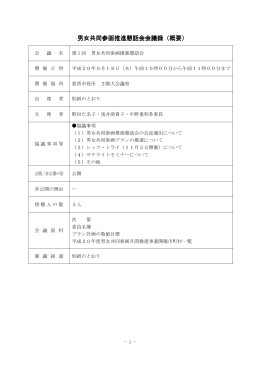 男女共同参画推進懇話会 男女共同参画推進懇話会会議録