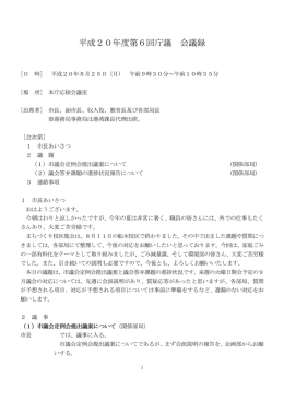 平成20年度第6回庁議会議録（231KB）