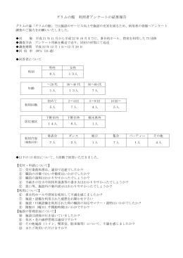 グリムの館 利用者アンケートの結果報告