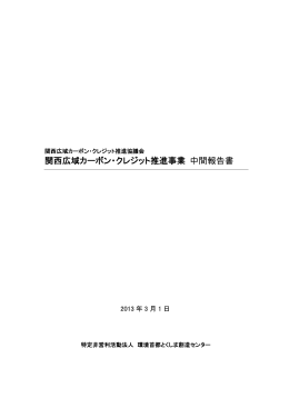 関西広域カーボン・クレジット推進事業 中間報告書