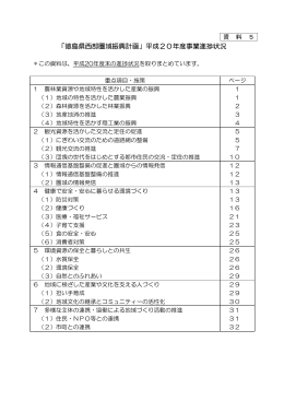 「徳島県西部圏域振興計画」平成20年度事業進捗状況