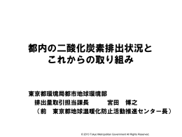 都内の二酸化炭素排出状況と これからの取り組み
