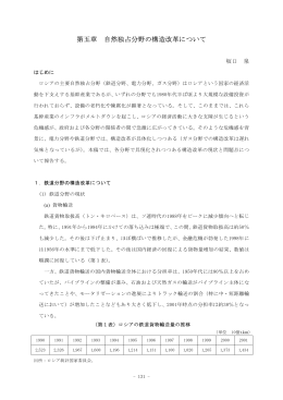 第五章 自然独占分野の構造改革について