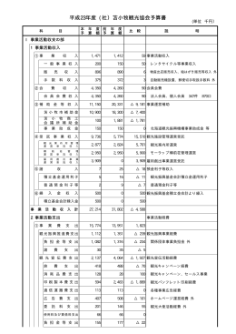 平成23年度 (社）苫小牧観光協会予算書