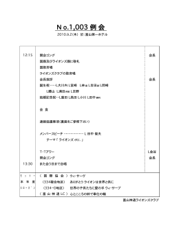 No.1003 例会