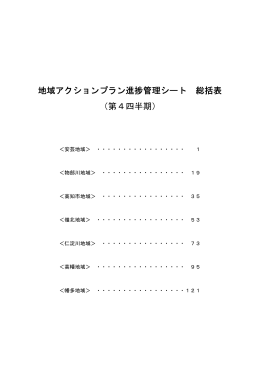 地域アクションプラン進捗管理シート総括表：H25第4