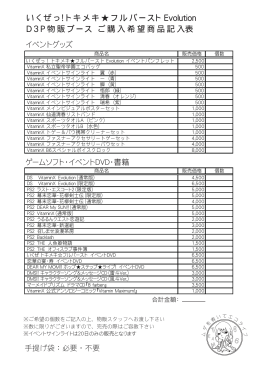 いくぜっ！トキメキ フルバースト Evolution D 3 P 物販ブース ご購入希望