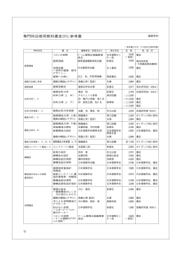 専門科目使用教科書並びに参考書