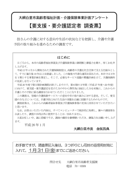 【要支援・要介護認定者 調査票】