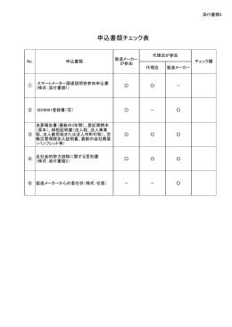 申込書類チェック表