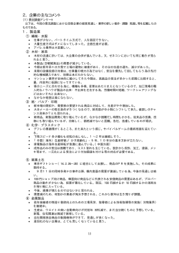 2．企業の主なコメント - 岐阜県産業経済振興センター