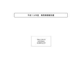 平成19年度 業務実績報告書