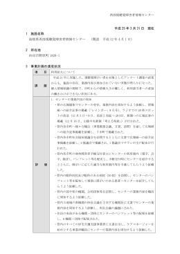 平成 25 年 3 月 31 日 現在 1 施設名称 島根県西部視聴覚障害者情報