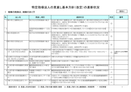 特定指導法人の見直し基本方針（改定）の進捗状況