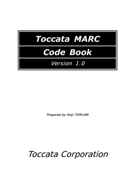 Toccata MARC Code Book