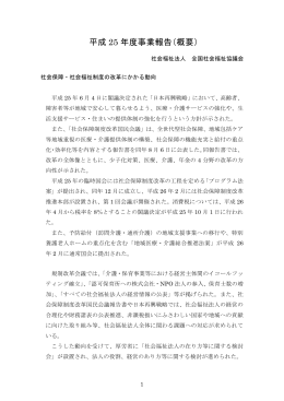 平成 25 年度事業報告（概要）