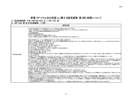 家電リサイクル法の見直しに関する意見募集（第2回）結果