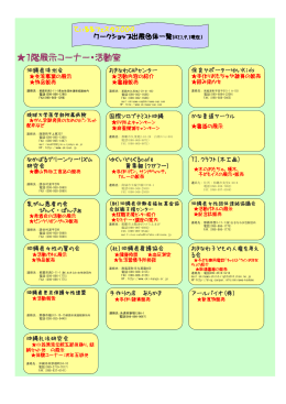 ワークショップ一覧 - 財団法人おきなわ女性財団