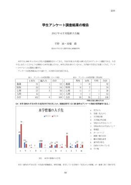 学生アンケート調査結果の報告 2012年4月実施
