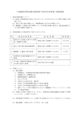 「広域福祉団体活動支援事業（平成25年度事業）」取扱要領