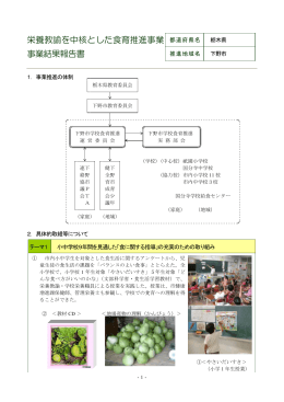 栄養教諭を中核とした食育推進事業事業結果報告書(栃木