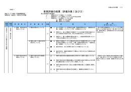 事業評価の結果（評価対象Ⅰ及びⅡ）