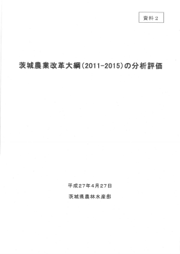 茨城農業改革大綱(20=-20ー5)の分析評価