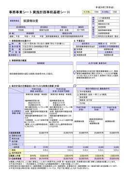 事務事業シート（実施計画事前基礎シート）