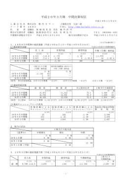 平成20年3月期 中間決算短信