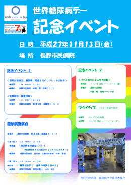 世界糖尿病デー記念イベント（講演会）ポスター（PDF